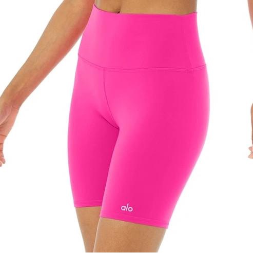 ALO YOGA High Waist Biker Short ORI 4 Way Stretch Celana Sepeda Gowes