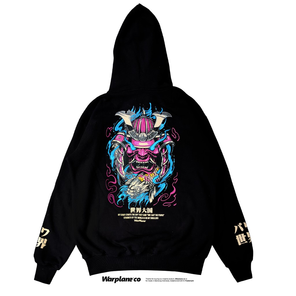 WARPLANE HOODIE PULLOVER - SMRY BLACK / BAJU SWEATER DEWASA