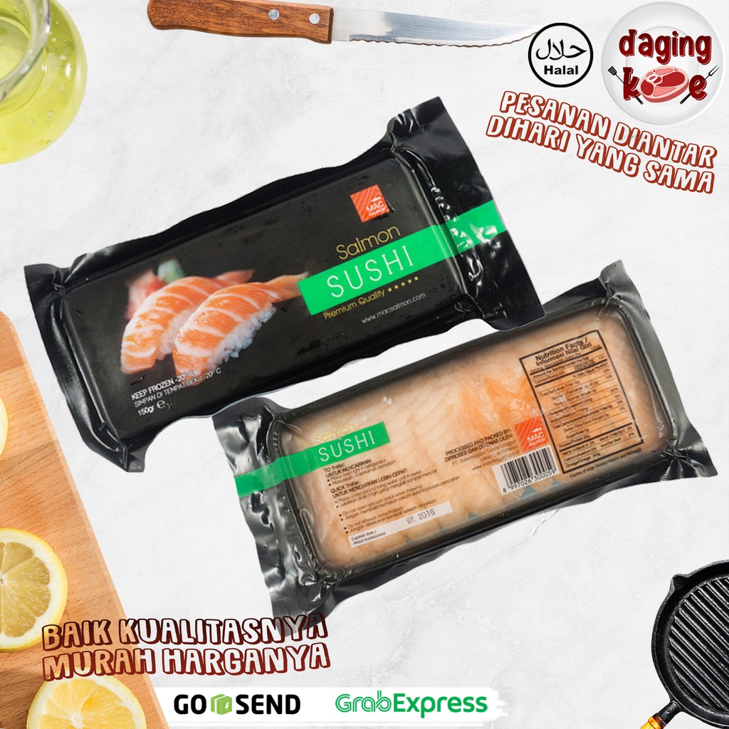 

Salmon Sashimi Cut SALMON FILLET Premium Quality - 150 gram DK217