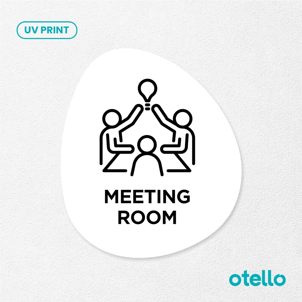 Meeting Room Sign Board Akrilik Tempel Signage Dinding Papan Label Acrylic Restoran Wall Stiker Dinding Petunjuk Toko Cafe