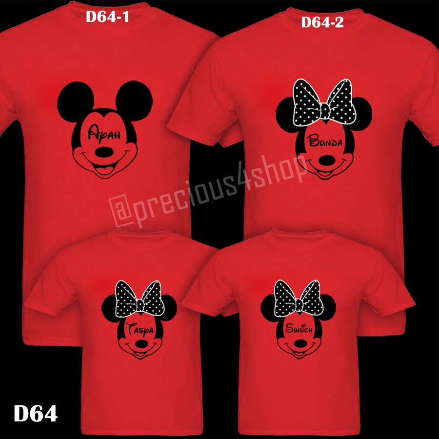 Mickey & Minnie Mouse Disney Custom Name | Kaos Couple | Family T-Shirt