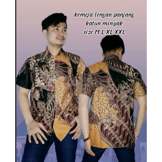 Baju Batik Pria Katun Premium Pendek and Panjang Seragam Motif Terbaru size M L XL XXL