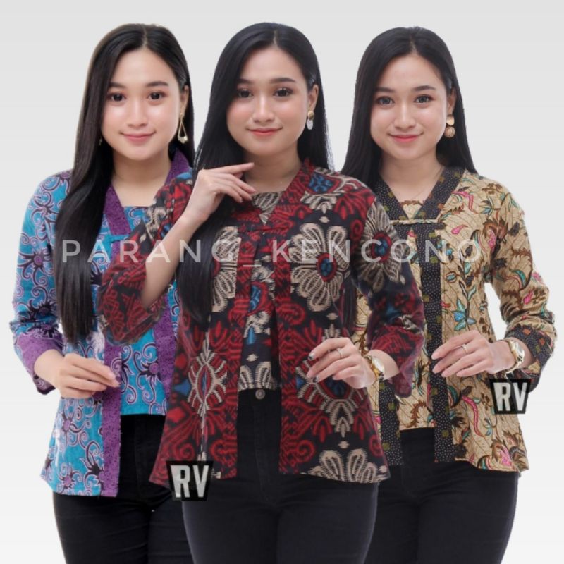 Kenongo BATIK Atasan - BATIK Wanita RISNA HRB026 Blus Batik Exsclusive di kelasnya