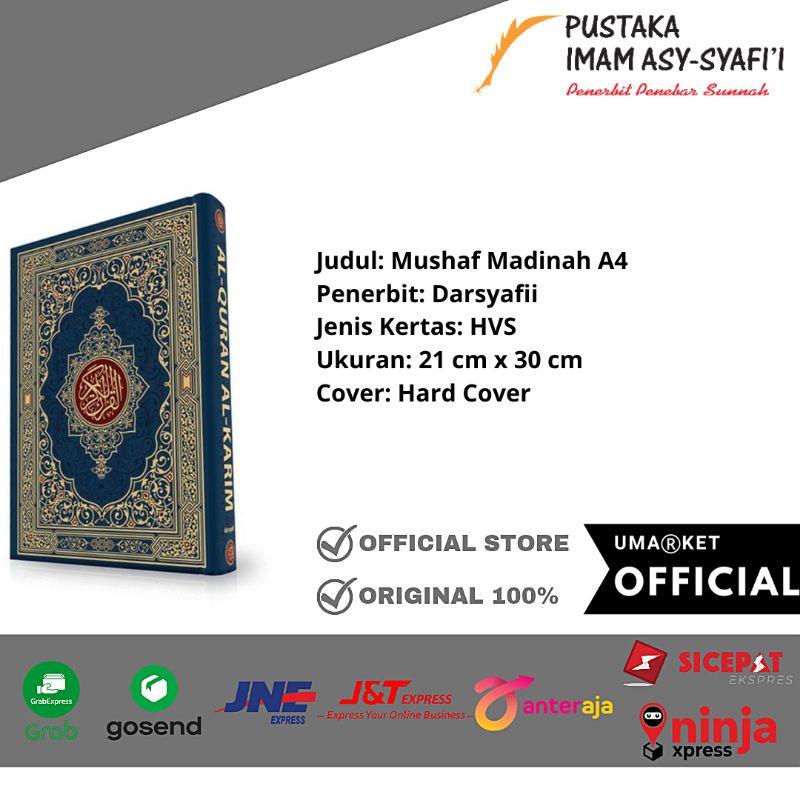 Mushaf Madinah A4 Al Quran Non Terjemahan Rasm Utsmani Ukuran Besar Tanpa Terjemah Rasm Ustmani