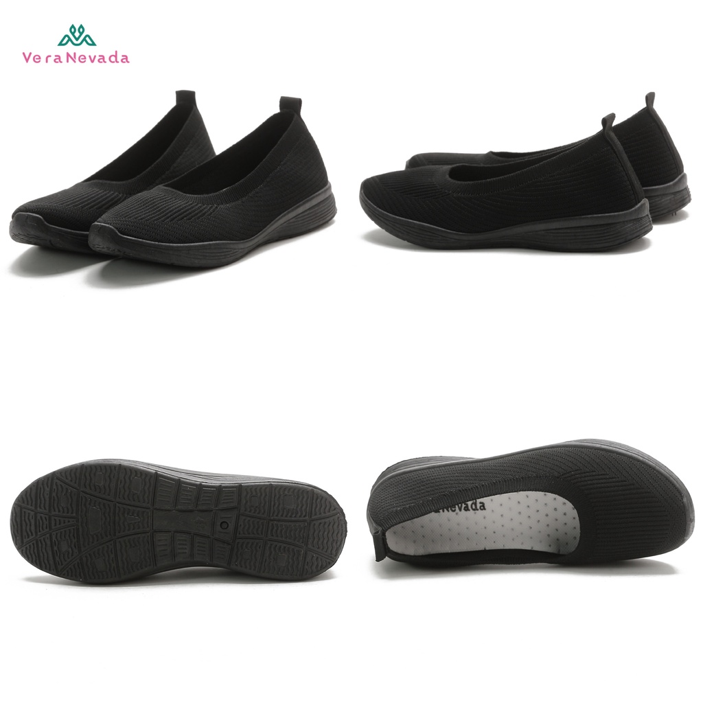 Vera Nevada Sepatu FlyKnit Flat Slip On Wanita Shoes A02-5