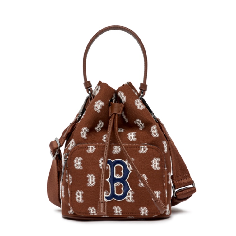 Oppa KR ID - MLB MONOGRAM JACQUARD BUCKET BAG BROWN original from korea ready