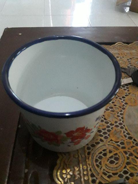 Gelas Kembang 10cm Mug Enamel Seng Blek Jadul Vintage