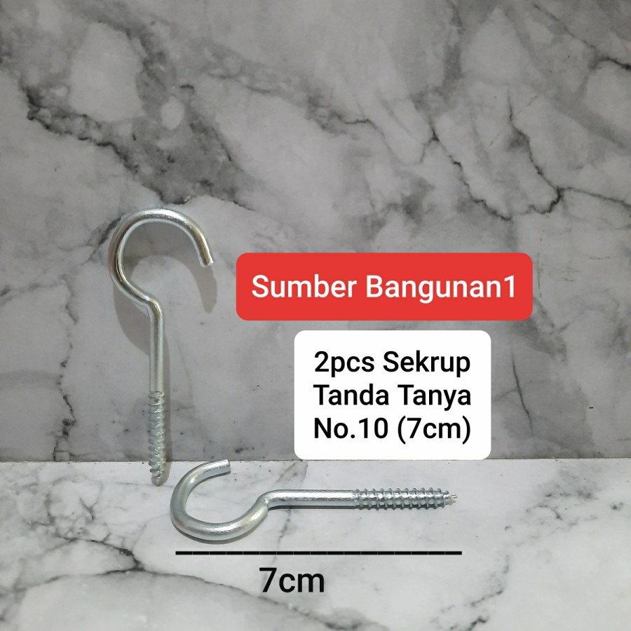 Sekrup tanda tanya No.10 (2pcs) skrup gantung gantungan panci