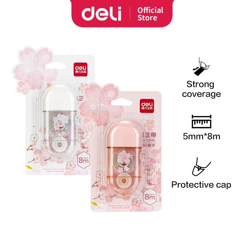 

Deli Correction Tape / Tip Ex Kertas 8m Design Sakura 71540
