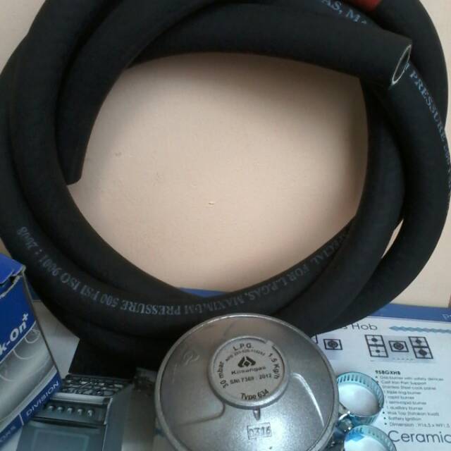 Regulator Lpg Kosangas Quick-on 634 +Selang gas lpg 500 psi Iso 9001 2008