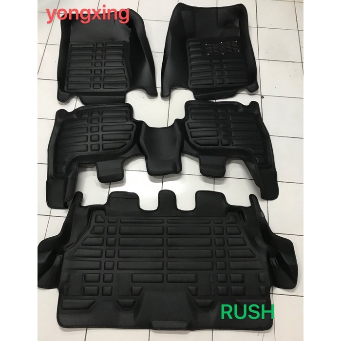 HIGH Karpet Mobil 5D Premium Toyota Rush/Terios 2 Baris - Hitam, 3baris - Hitam, 3baris