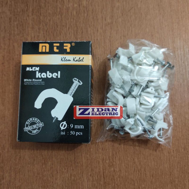 Klem Kabel Paku Beton No 9 / Cable Clip Ukuran 9mm