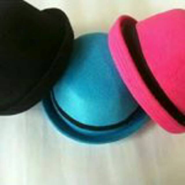 TERMURAH....Topi bowler size dewasa bulat bundar bahan bludru halus high quality