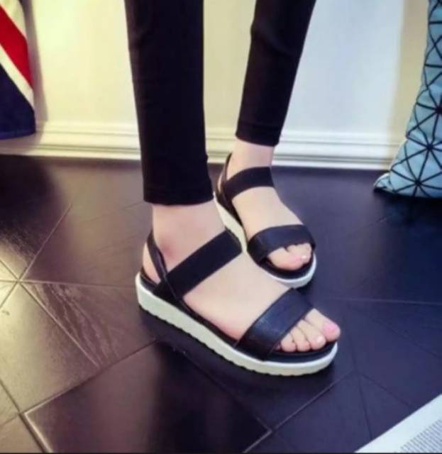 YUKI_MODE EL89 sandal docmart sandal wedges wanita korean strap