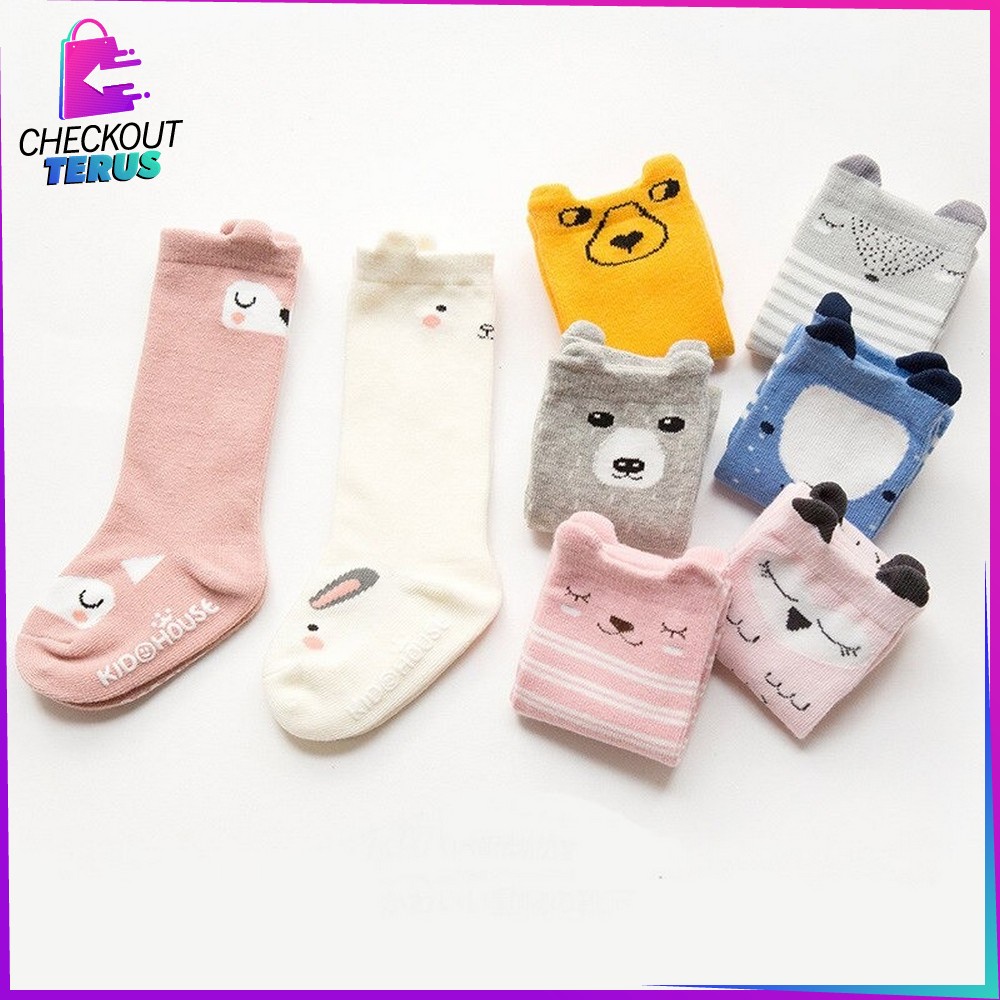 CT P6 Kaos Kaki Anak Bayi Panjang Kaos Kaki Anti Slip Anak Bayi Kaos Kaki Motif Lucu Kaos Kaki Fashion Korea Socks Import Murah