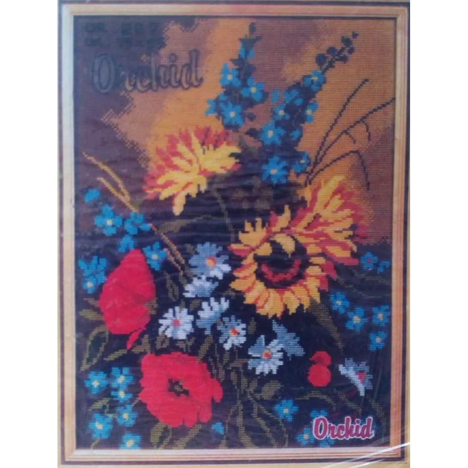 KRUISSTEEK KRISTIK ORCHID MOTIF BUNGA OR 227