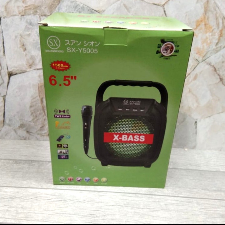 Promo Terbaru!!! Speaker Karaoke Portable Shuangxiong SX-Y5005 Gratis Microphone Berkualitas