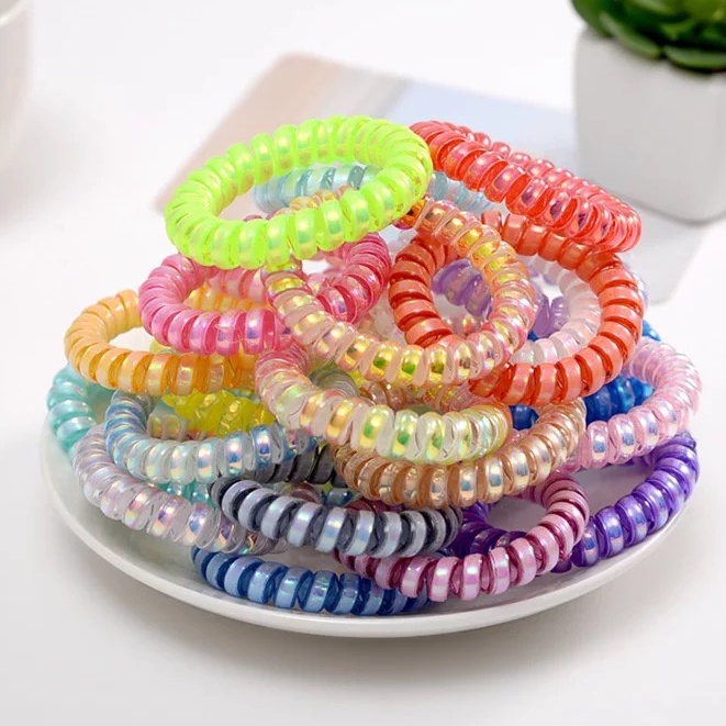 IKAT RAMBUT SPIRAL JUMBO WARNA WARNI / KARET IKAT RAMBUT KABEL / KUNCIR RAMBUT SPIRAL / IKAT RAMBUT KABEL