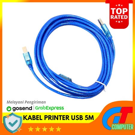 Kabel Printer Usb 5m / 5 Meter Transparan