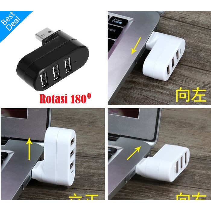 USB HUB 3 PORT ROTASI 180 DERAJAT HI SPEED