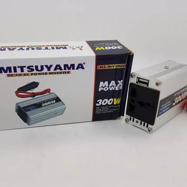 Power Inverter 300 Watt Mitsuyama DC to AC With USB 5 V / Inverter DC ke AC 300W Mitsuyama Power Inverter