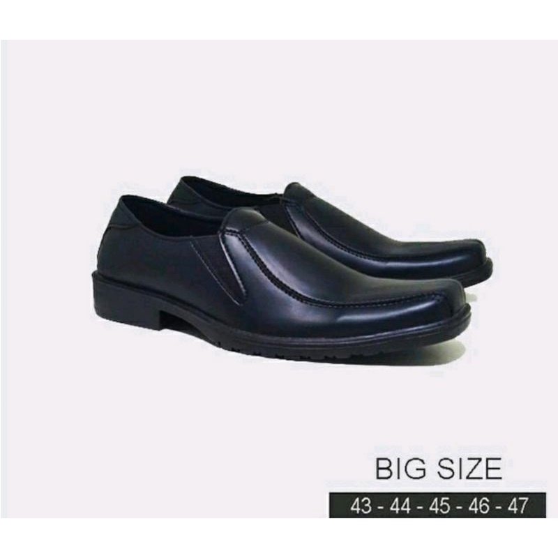 Pantofel BIG Size / Sepatu Kerja Pria Kantoran 43-44-45-46-47 Ukuran JUMBO Loafers Slip On Cowok Size Besar Hitam murah, 47