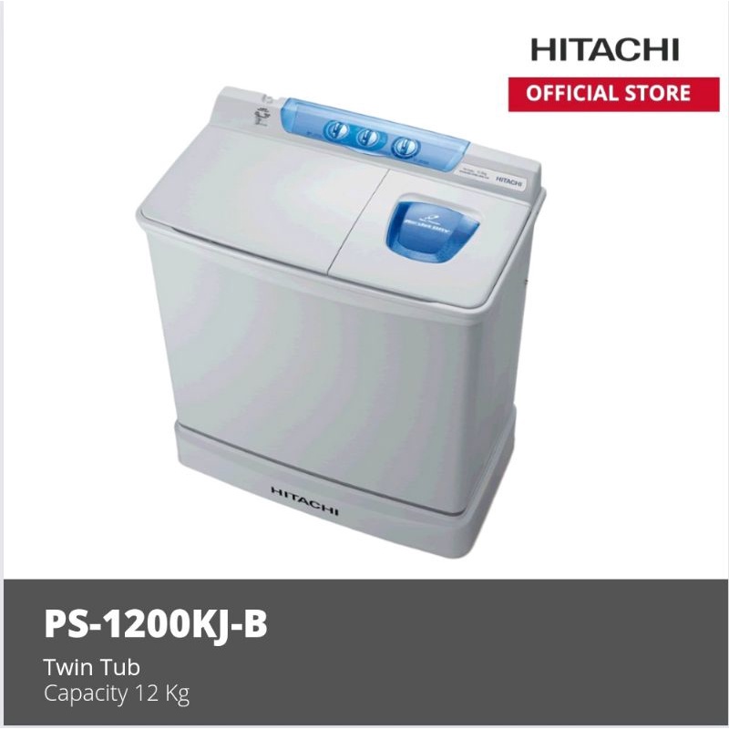 HITACHI MESIN CUCI  PS-1200KJ-B 12kg Twin Tube