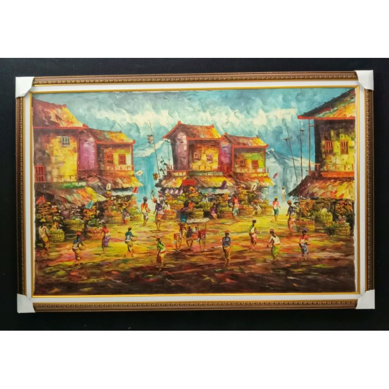 lukisan pasar tradisional