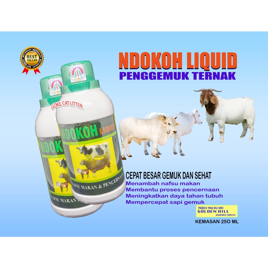 OBAT VITAMIN PENGGEMUK SAPI-NDOKOH LIQUID-PENAMBAH NAFSU MAKAN SAPI,KERBU,KAMBING, DOMBA,