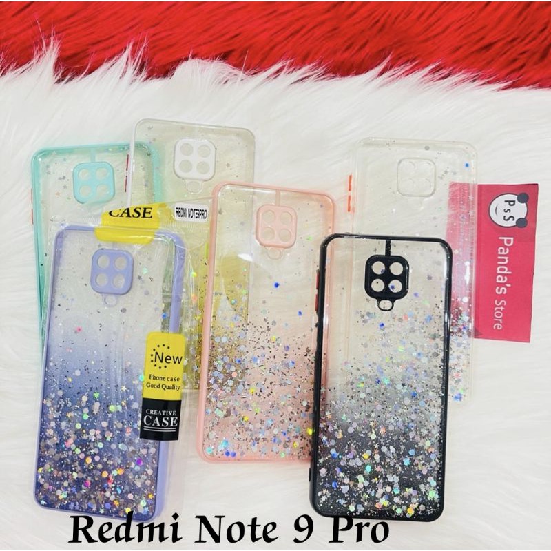 Glitter Case Redmi Note 9 Pro Funny Color Dengan Pelindung Kamera (PsS)