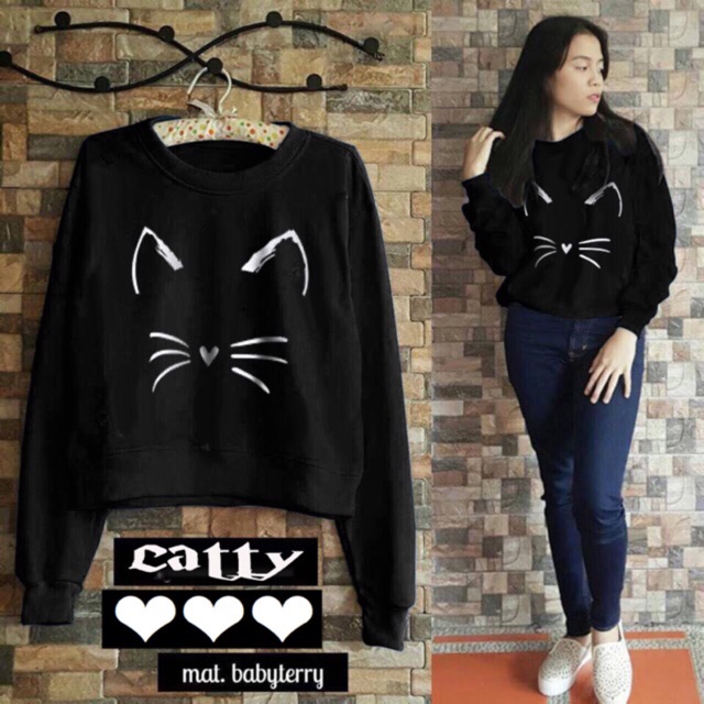 Damai Fashion - sweater keylin cat black