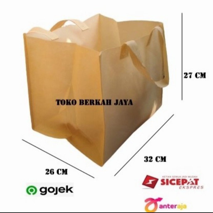 

NEW Tas Spundbond 32 x 27, Goodie Bag, Tas Belanja, Tas Catering, Kantor. - cream