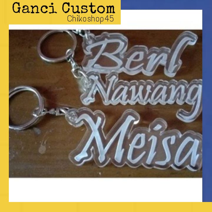 GANTUNGAN KUNCI UKIR NAMA AKRILIK