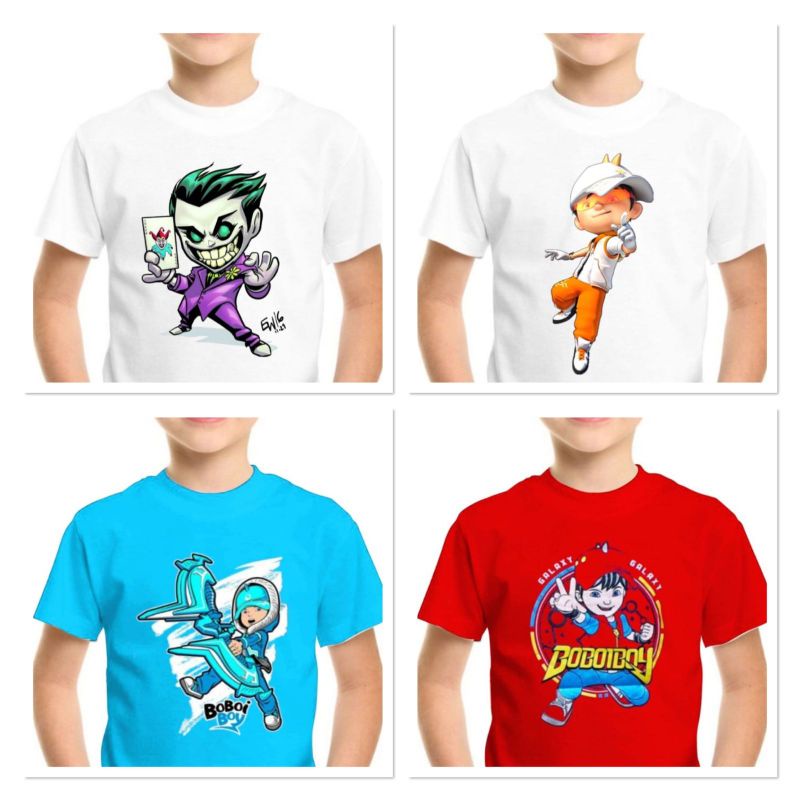 kaos baju anak laki-laki joker batman boboiboy solar putih boboiboy air boboiboy api