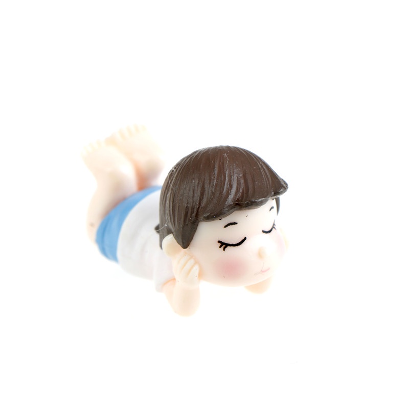 【Theredsunrisesiwy.id】1 pair Mini lying Couples Dolls Garden Miniatures Figurine DIY Micro Landscape