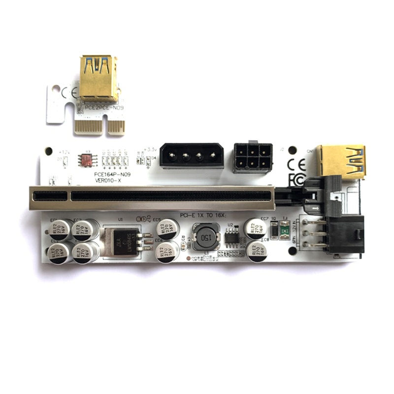 Btsg USB 3.0 PCI-E Riser Card PCI VER010-X Untuk Express 1X Ke 16X Adaptor 6Pin Kabel Listrik Untuk BTC Bitcoin Mining