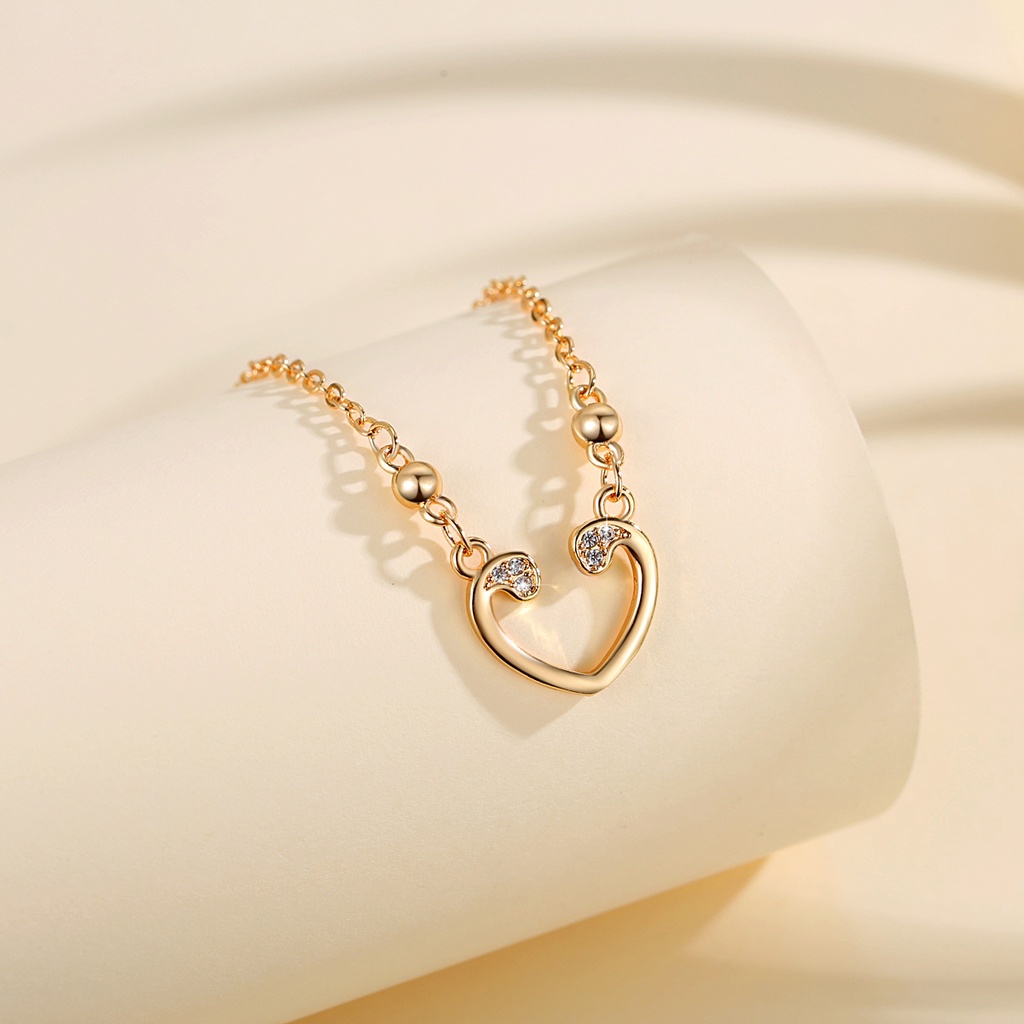 Y503 [COD✔]Korea Fashion Simple Personality Pendant Emas Shaped Heart Shaped Kalung