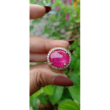 cincin batu permata ruby ring perak 925