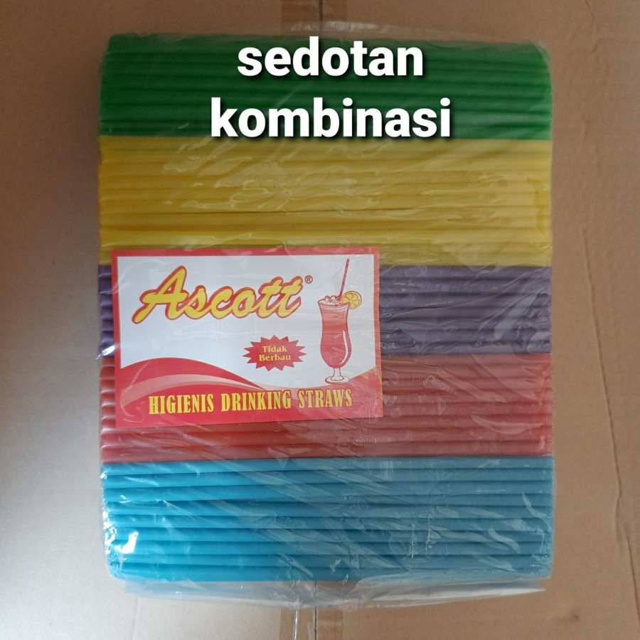 sedotan kombinasi warna panjang 25cm