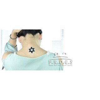Stiker Tato  Badan Simple  Motif Huruf  F R o G s Wpt009 