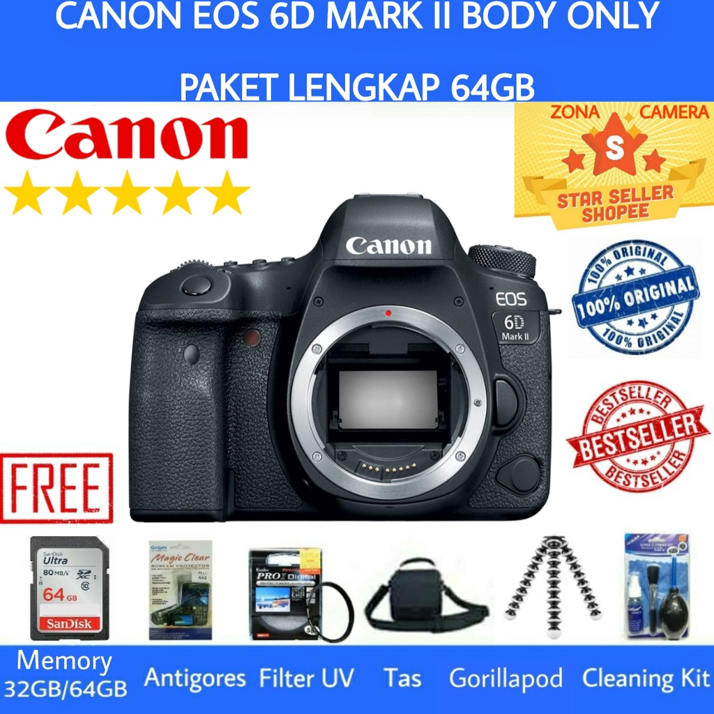 Kamera DSLR Canon EOS 6D Mark II Full-Frame Body Only