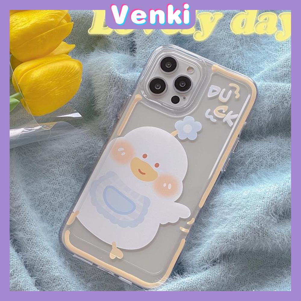 iPhone Case Clear Case Soft Thick TPU Shockproof HD Super Transparent Protection Camera Plating Button Duck Cute For iPhone 13 Pro Max iPhone 12 Pro Max iPhone 11 iPhone 7Plus