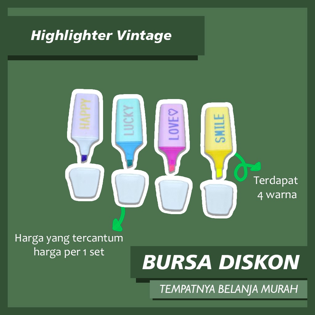 

Highlighter 3D Permen Stabilo Textliner Spidol Marker Love Lucky Happy Smile