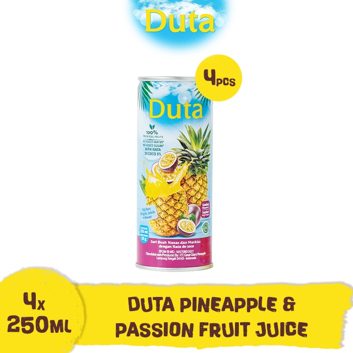 Jual Duta Pineapple And Passion Fruit Juice 250ml X 4 Pcs Shopee Indonesia 