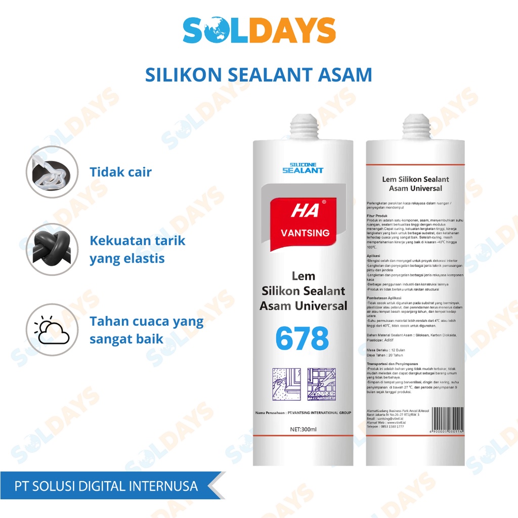 Lem Silikon Sealant Asam 678