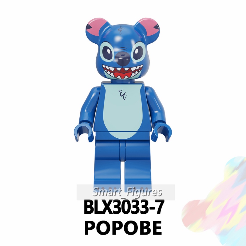 Bearbrick Mainan Balok Bangunsusun Minifigures Bentuk Stitchberuangspiderman Untuk Hadiah Anak BLX3033