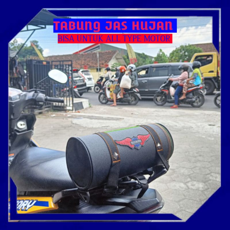 Tabung Tas Jas Hujan (Sedang) Jok Bracket/Behel untuk Motor