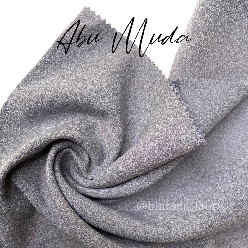 Bahan Kain Princess Stretch Lady Zara 1 meter-Abu Muda