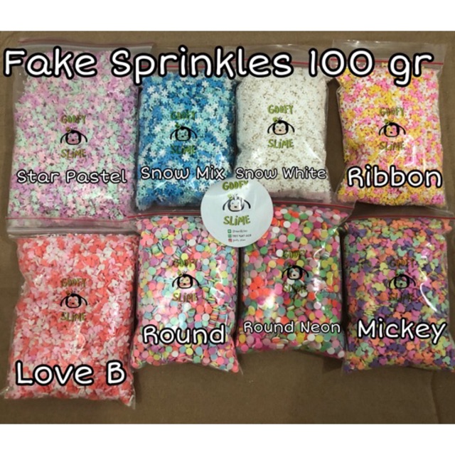 Fake sprinkles 100 gram sprinkles palsu ornamen slime 