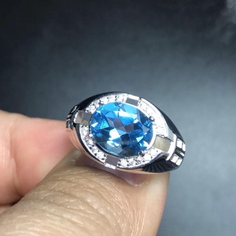 Cincin Kristal Zircon Warna Biru Untuk Pria Dan Wanita